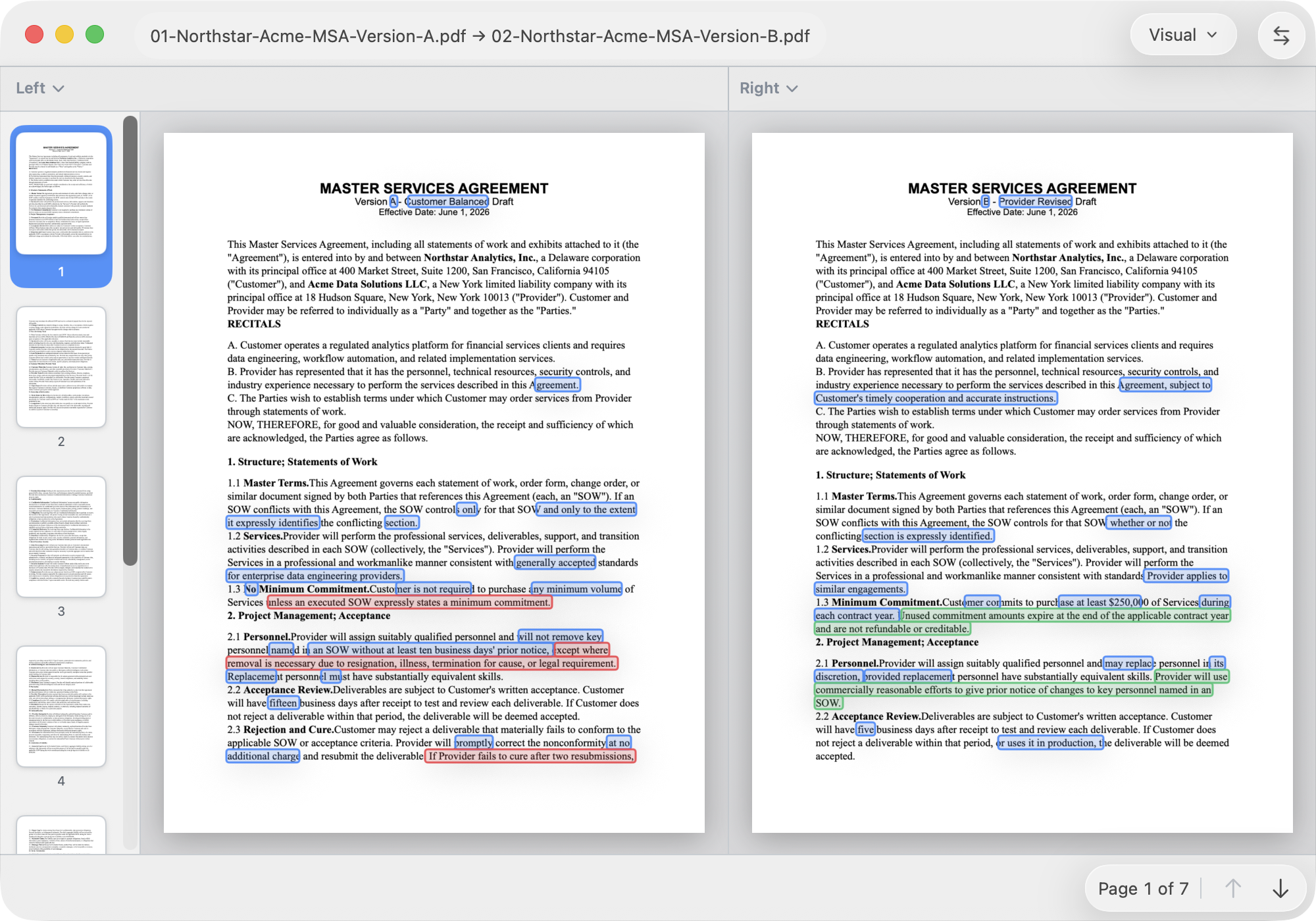 PDF in visual diff