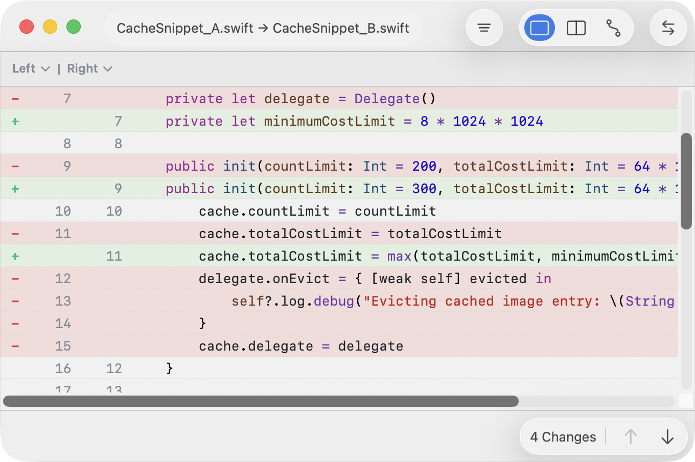 Unified View text diff
