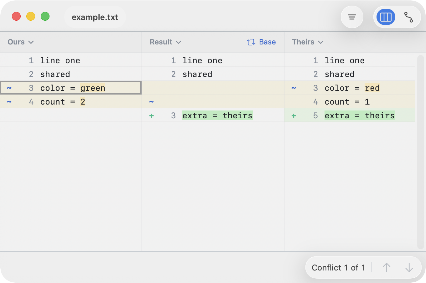 Text merge with insertion gaps